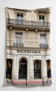 Balenciaga Paris Storefront Print Flannel Sofa Throw Blanket Premium Couch Cover BA390